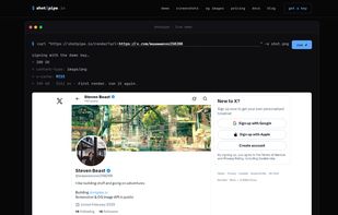 Shotpipe.io demo being used to render creators X.com account