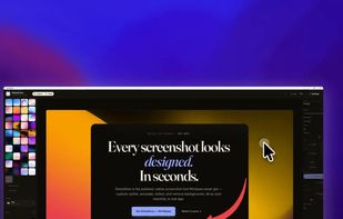 Drop a screenshot onto a gradient backdrop with a shadow and rounded corners — designed in seconds.
