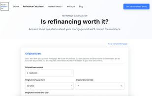 Refinancing calculator form