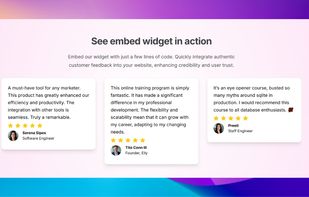 testimonials showcase on website.