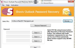 Shoviv Outlook Password Recovery screenshot 1
