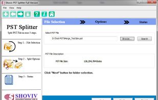 Shoviv PST Splitter Software screenshot 1