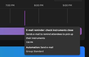 Automate e-mails to attendees, changes to group settings, and more