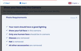 Clear instructions for face verification