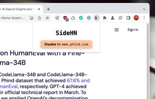 SideHN screenshot 1
