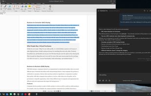 SideNote Pro open beside a document in dark mode, providing AI assistance without leaving the current application.