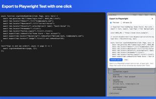 Exporting tests to Playwright Test (TypeScript)