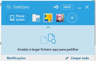 SideSync notifications alert.