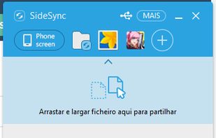 SideSync computer main window.