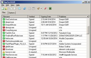 SigcheckGUI screenshot 1