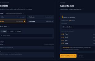 Page a person, a team, or pull in a group, without building a rotation spreadsheet first. Set urgency, see exactly who gets reached and how, then send.