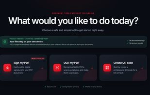 Home page with direct buttons to the apps