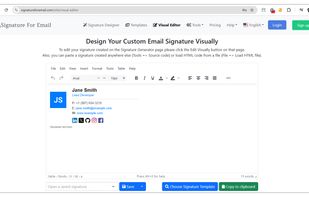 Email Signature Visual Editor