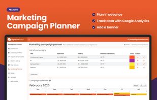 Plan, track, and schedule your marketing email signature banners with an advanced campaign management tool.