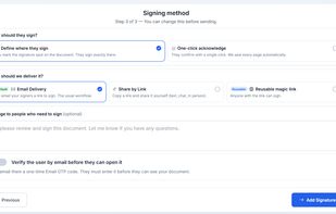 Select the type of signature