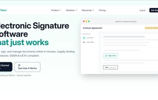 SignThem landing page - Electronic signature software that just works
