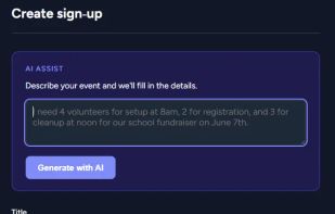 Create a sign-up, with or without AI