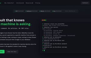 The landing page of SikkerKey.