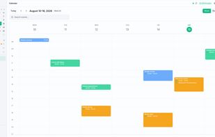 Webapp on desktop: Calendar week view, light
