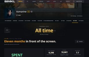 SIMKL My Stats Page