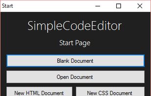 Start Page of Simple Code Editor.