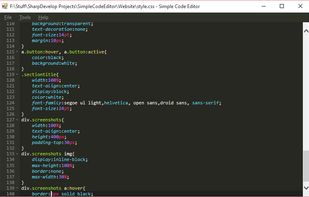Simple Code Editor in CSS mode with dark theme