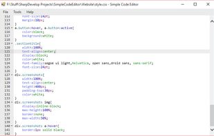 Simple Code Editor in CSS mode with light theme