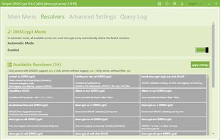 Resolvers - DNSCrypt Mode