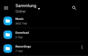 OLED black darkmode, folder view