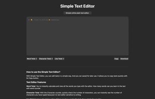 Simple Text Editor screenshot 1