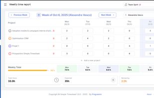 Simple Timesheet screenshot 1