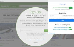 Create alias quickly with SimpleLogin Chrome & Firefox extension.
