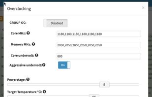 Individual Rig Overclocking, Undervolting, Fan speed settings and advanced tools configs.