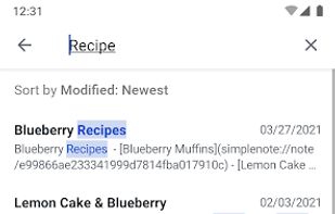 Simplenote screenshot 2