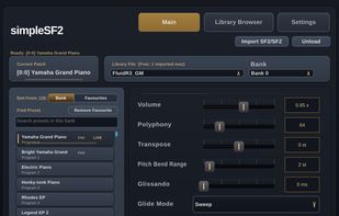 SimpleSF2 main interface