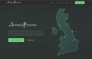 Simply Proxies homepage — real UK 4G/5G mobile proxies from £2/GB.
