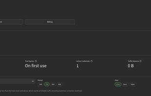 Customer portal dashboard — overview and proxy credentials.
