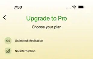 Annual subscription screen