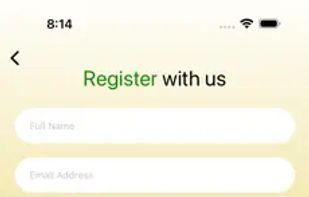 Registration screen