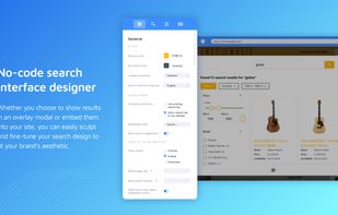 No-code search designer for an improved user interface and search experience