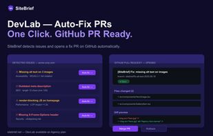 DevLab — one-click GitHub PRs with automated issue fixes