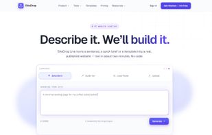 Describe your business in a sentence and SiteDrop Live builds the website.