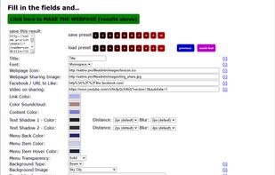 SiteMaker by EatMe - entry fields