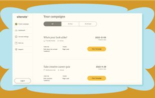 Dashboard to view and manage all of your campaigns.