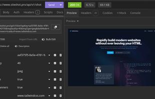 Screenshot capturing with REST client 'Insomnia'
