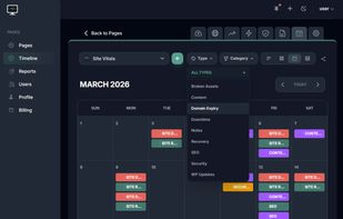 Timeline calendar view in darkmode