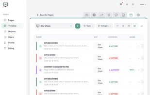 Timeline change history in table view