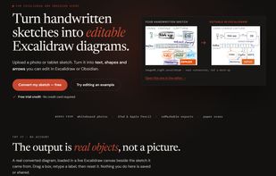 From handwritten architecture sketch to editable text, shapes and arrows.