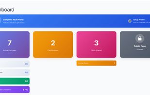 Track Your Progress at a Glance
See your complete skills overview in one dashboard. Track packages, certifications, and completion rates with visual progress indicators.