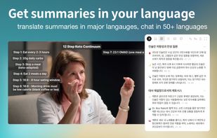 Translate summaries in 9 languages, chat in 50+ lagnauges